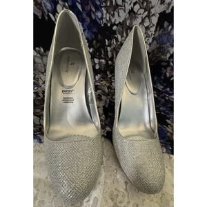 Worthington Wor Hula , Silver Sparkle Pumps, Breathable Cushion Insoles, 9.5